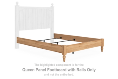 Aleaport - Queen Panel Footboard With Rails - Warm Brown