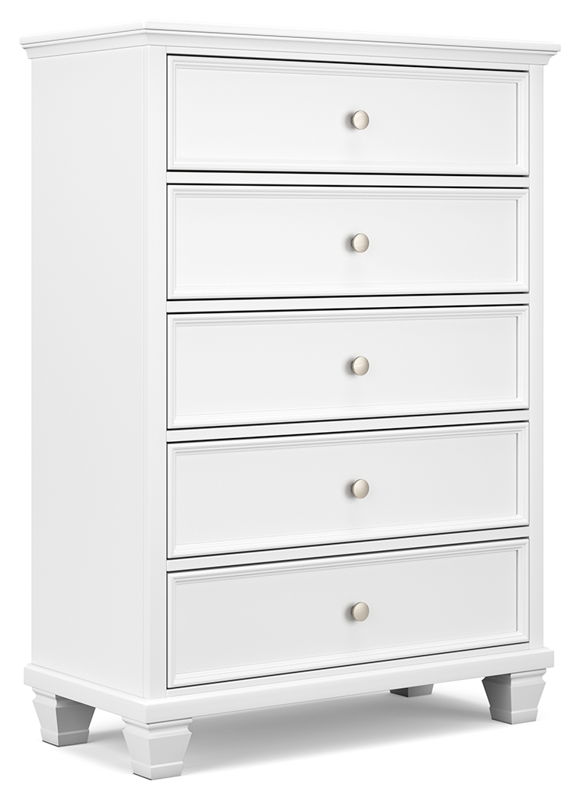 Fortman - Five Drawer Chest - White