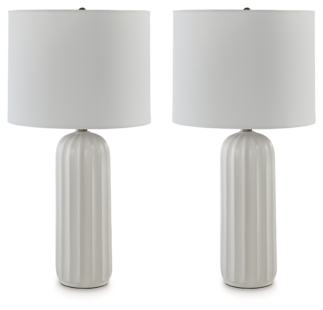 Clarkland - Ceramic Table Lamp (Set of 2) - White