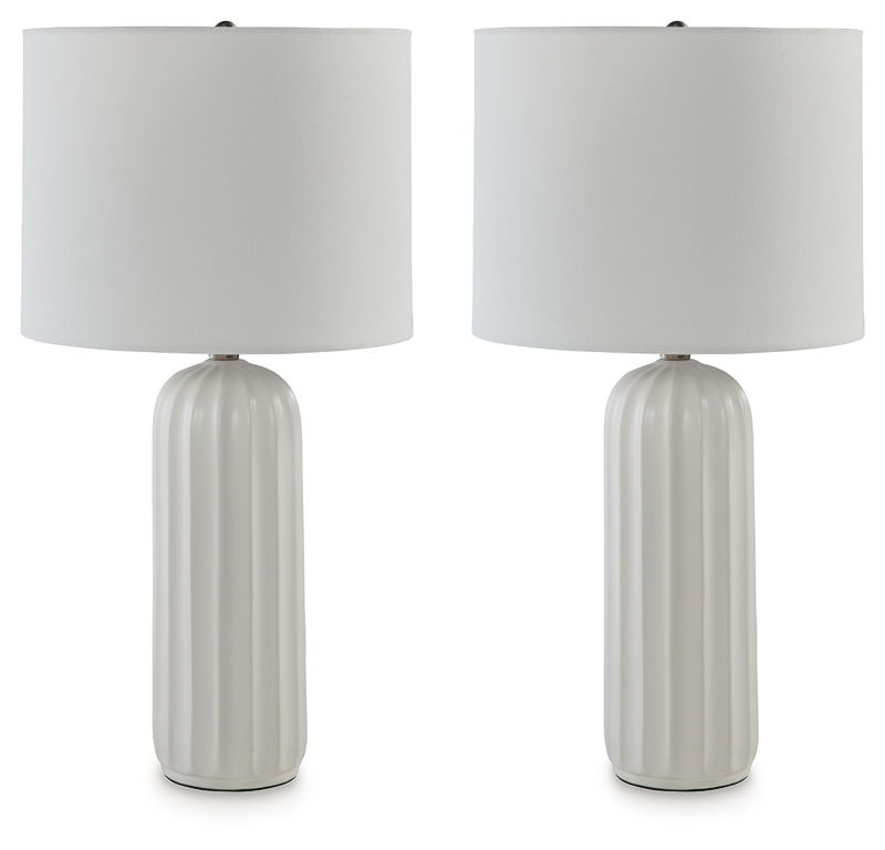 Clarkland - Ceramic Table Lamp (Set of 2) - White