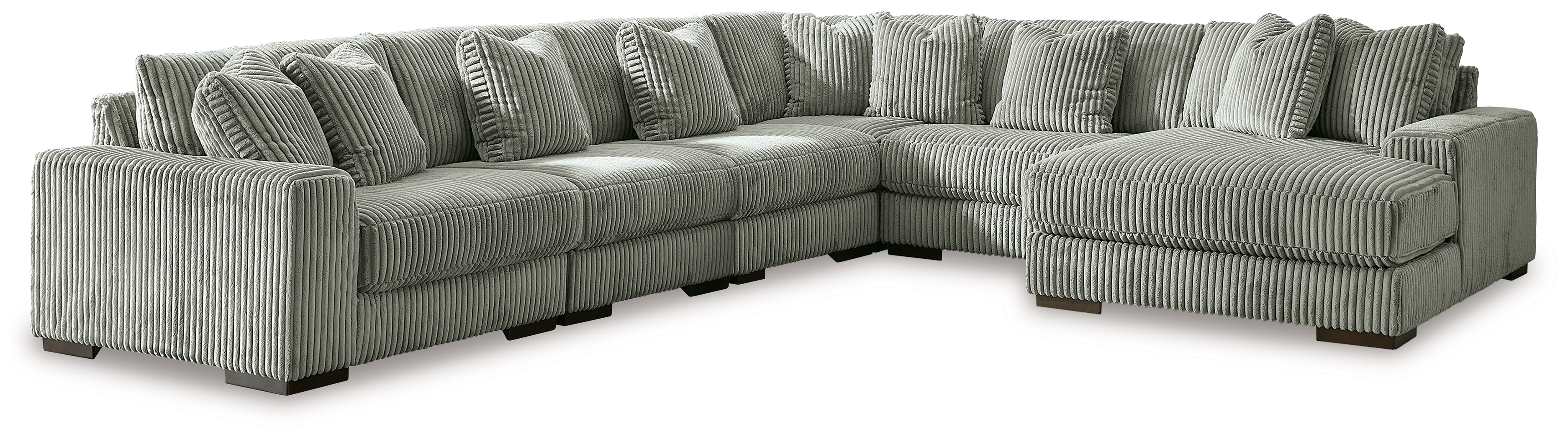 Lindyn - 6-Piece Sectional With RAF Corner Chaise - Fog