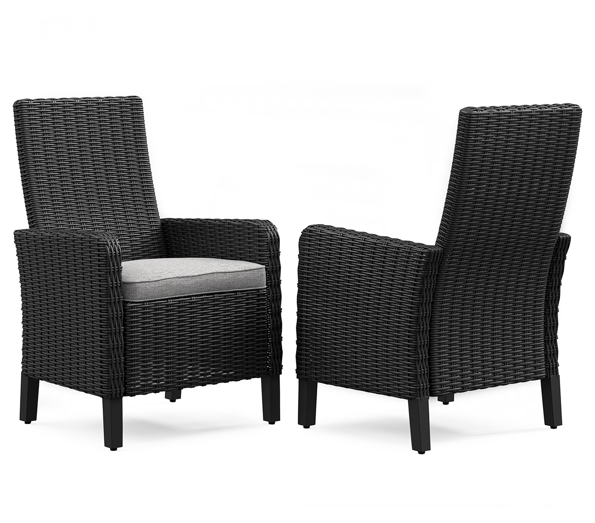 Beachcroft - Arm Chair With Cushion (Set of 2) - Black / Light Gray