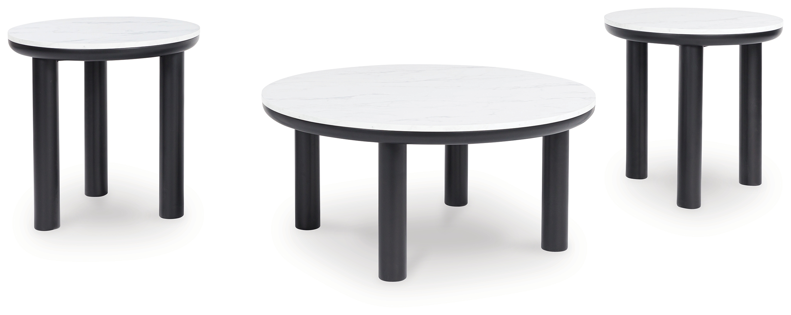 Xandrum - Occasional Table Set (Set of 3) - Black / White