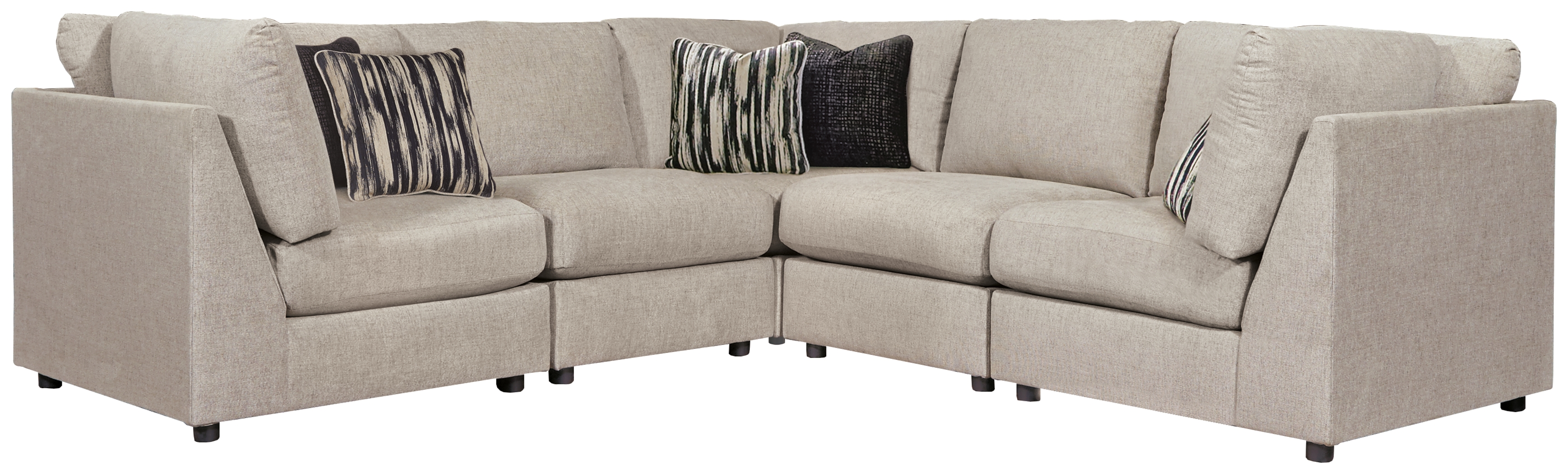 Kellway - Armless Chairs Corner 5 Pc Sectional - Bisque