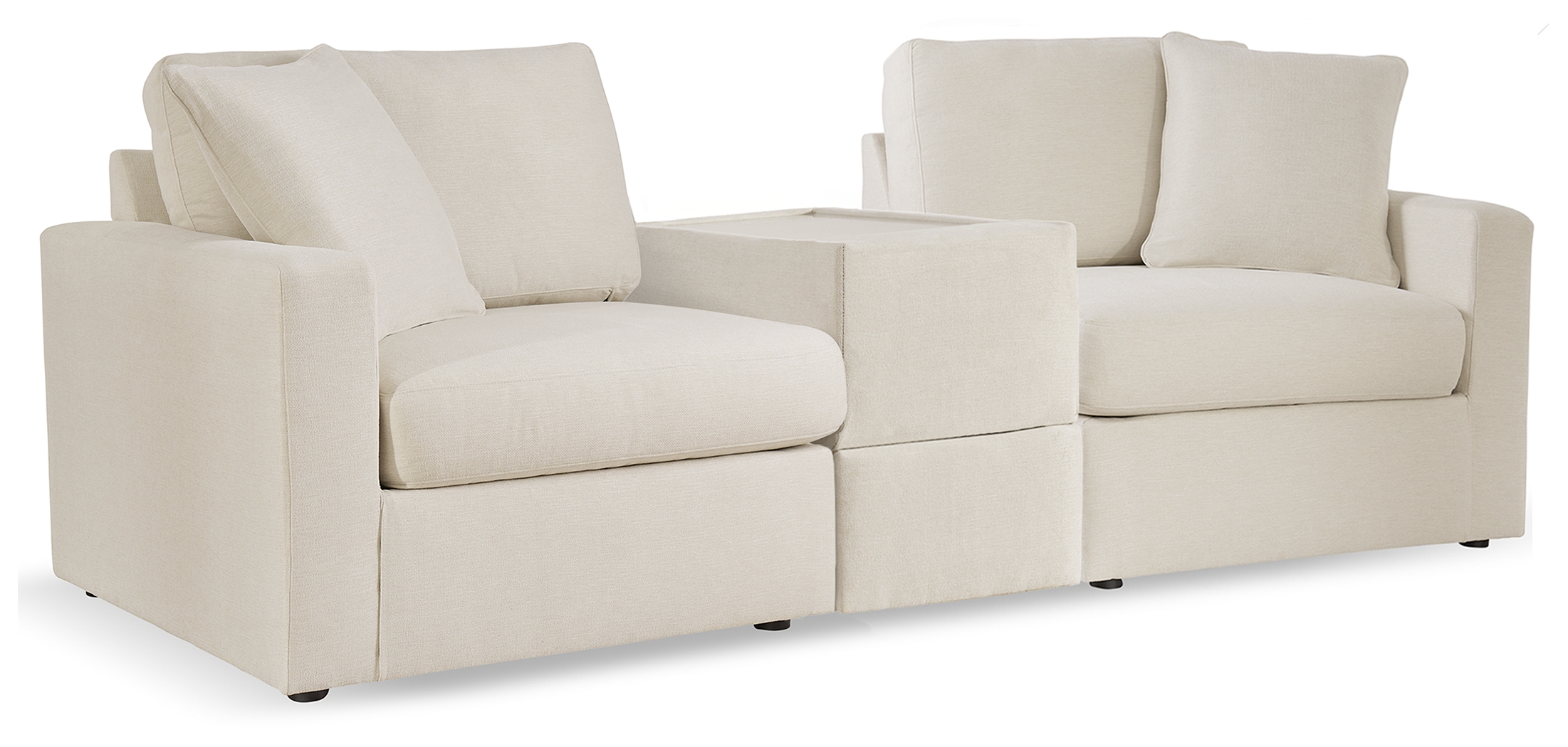 Modmax - 3-Piece Sectional With Storage Console - Oyster