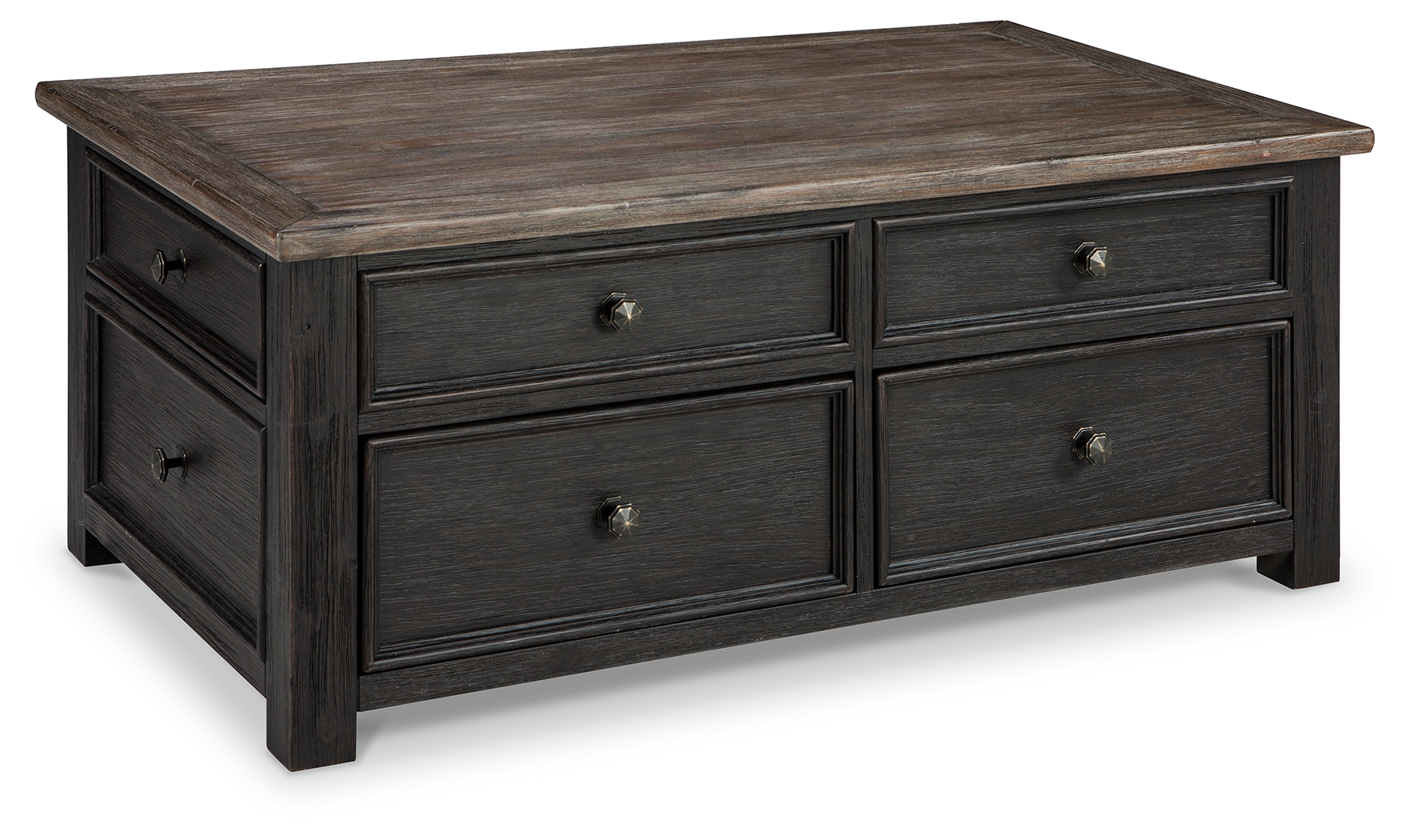 Tyler Creek - Lift Top Cocktail Table - Grayish Brown / Black