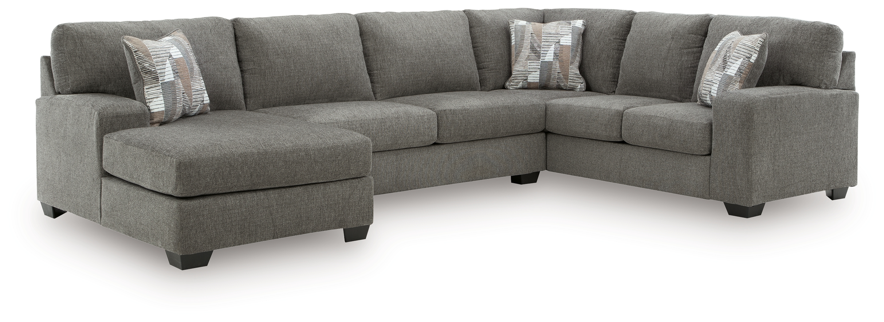 Clarington - 3-Piece Sectional With LAF Chaise And RAF Sofa - Greystone