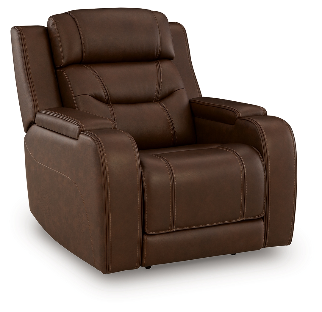 Knightington - Power Recliner With Audio Seating - Brown