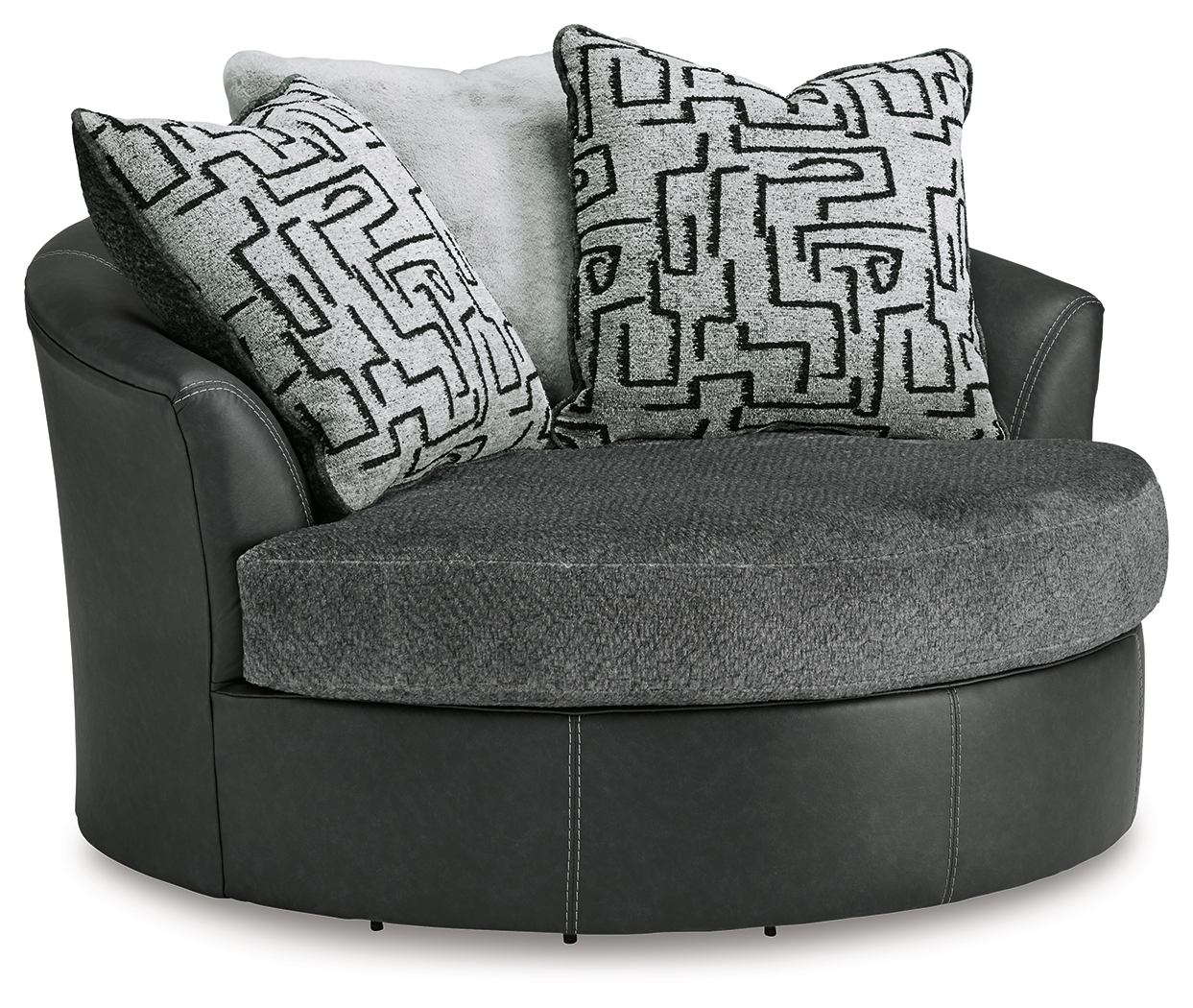 Brixley Pier - Oversized Swivel Accent Chair - Graphite
