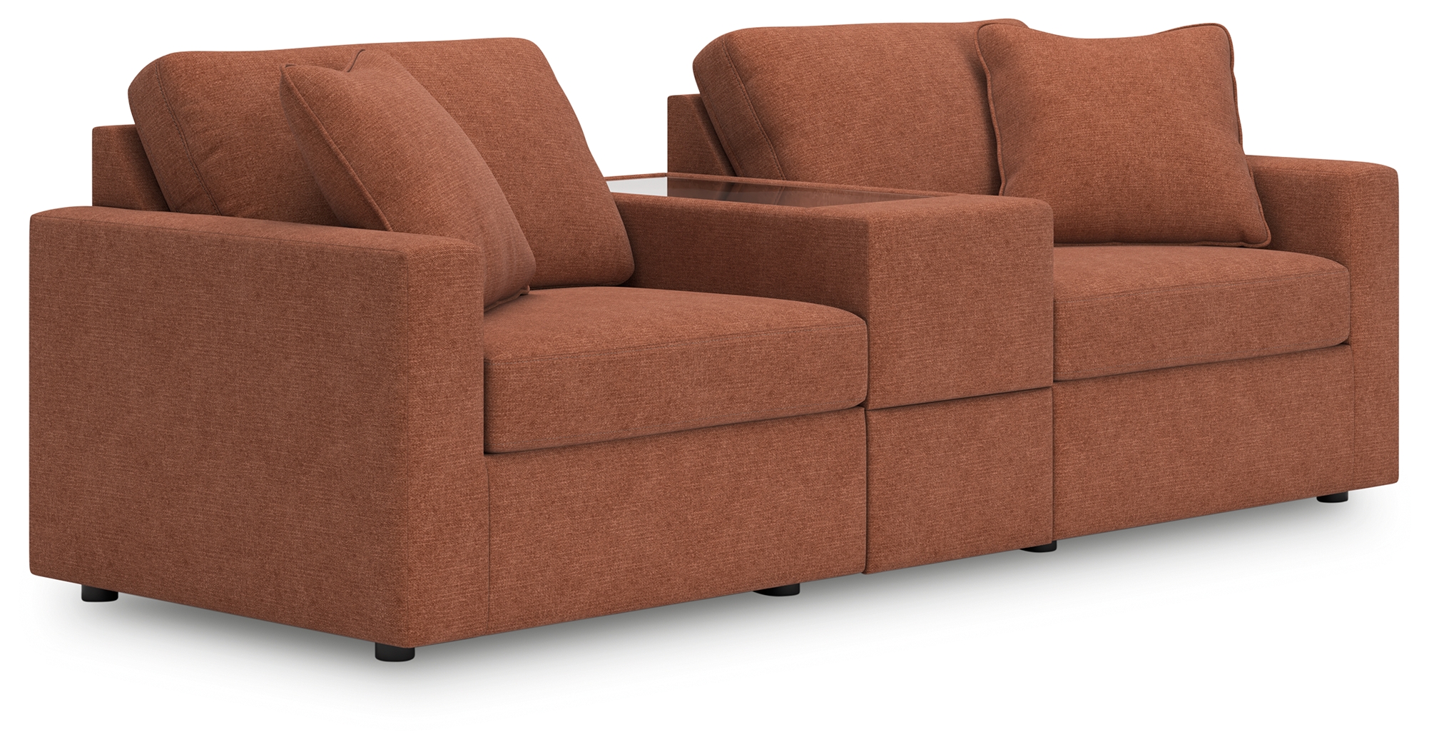 Modmax - 3-Piece Sectional With Storage Console - Spice