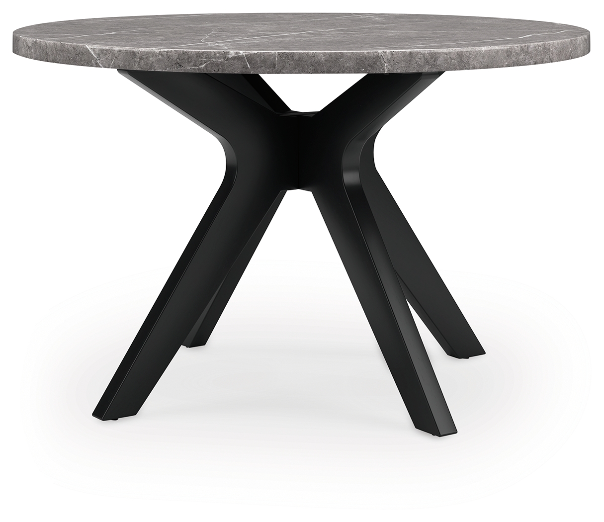 Glinari - Round Dining Room Table - Taupe / Black