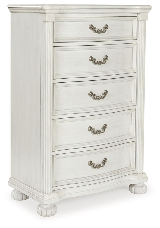 Montelaine - Five Drawer Chest - Antique White