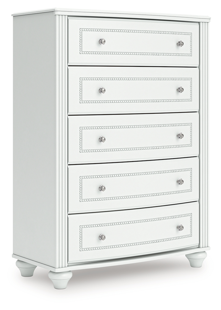 Kozlani - Five Drawer Chest - White