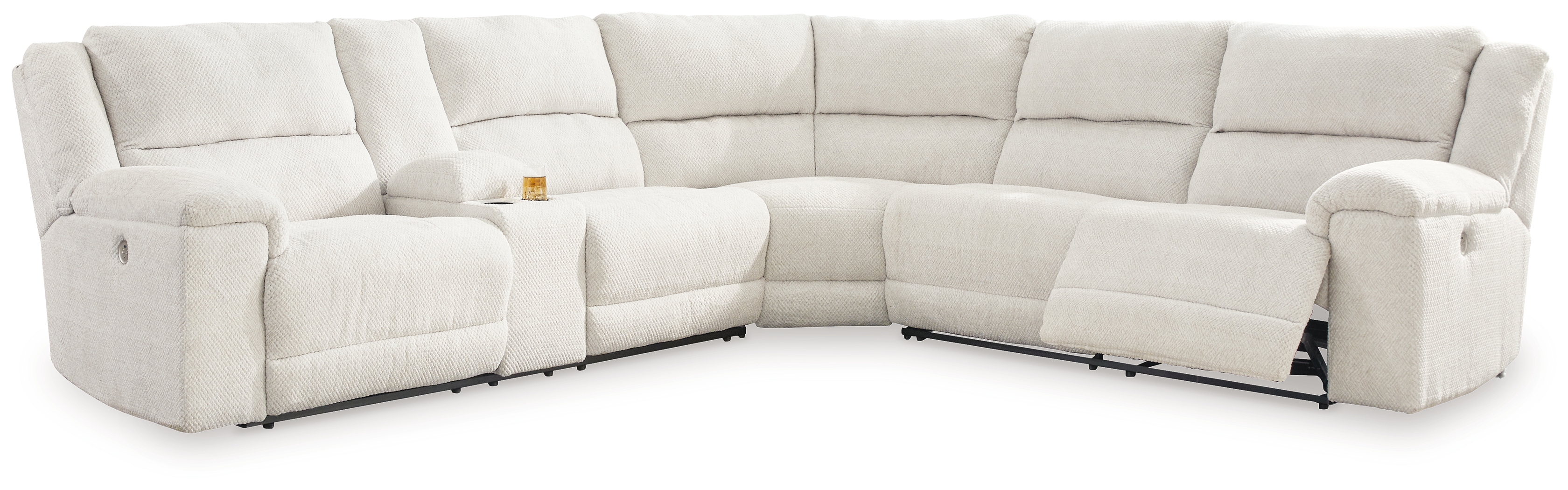 Keensburg - 3-Piece Power Reclining Sectional With Laf Power Reclining Loveseat With Console - Linen