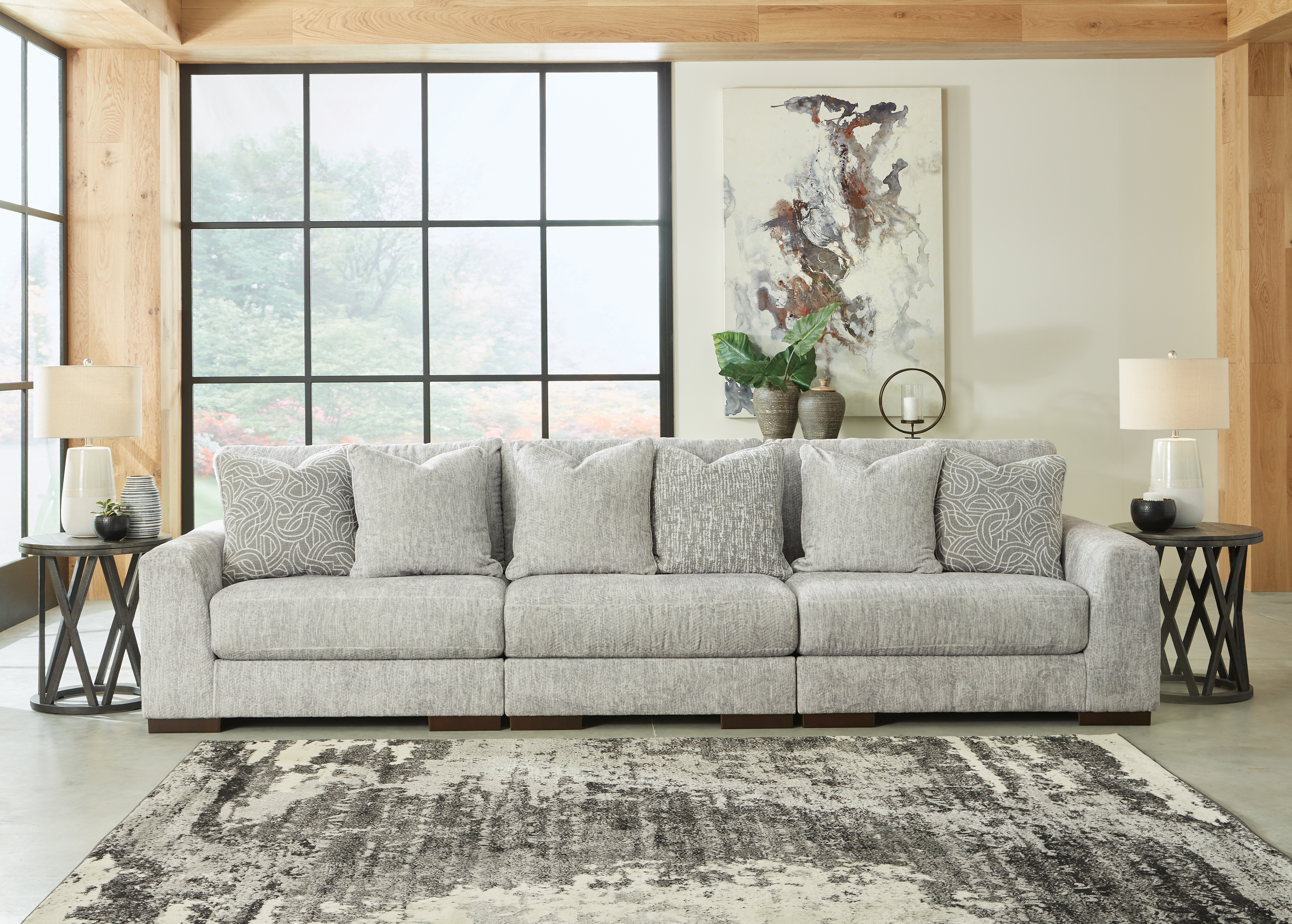 Regent Park - Sofa 3 Pc Sectional - Pewter