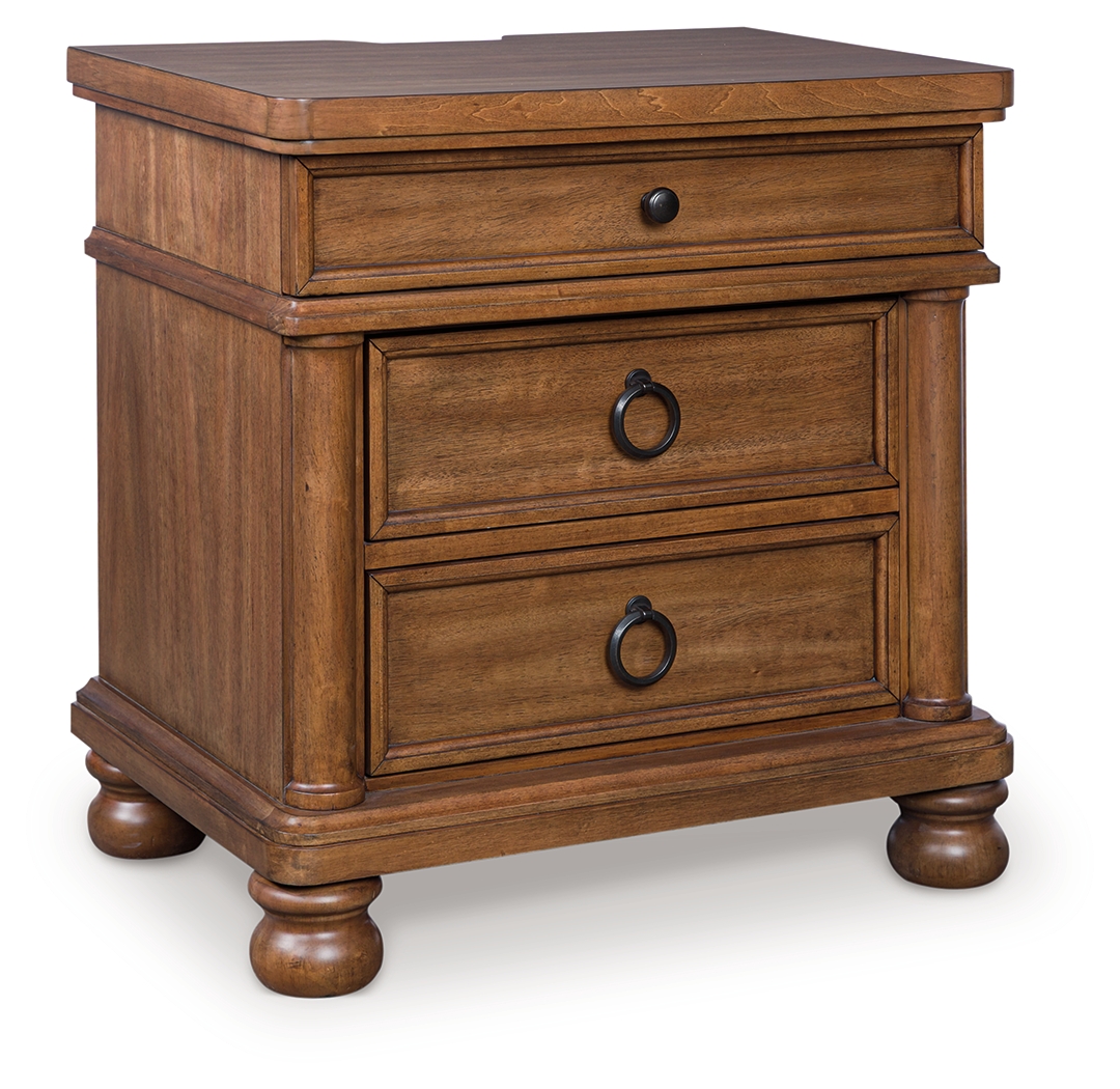 Rowlenstown - Three Drawer Night Stand - Brown