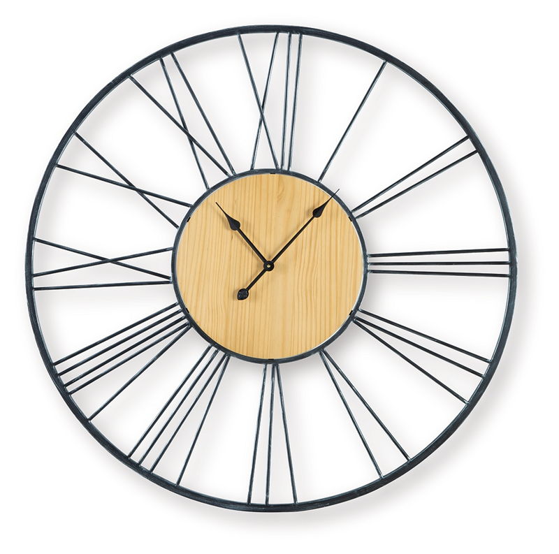 Brockett - Wall Clock - Black / Natural