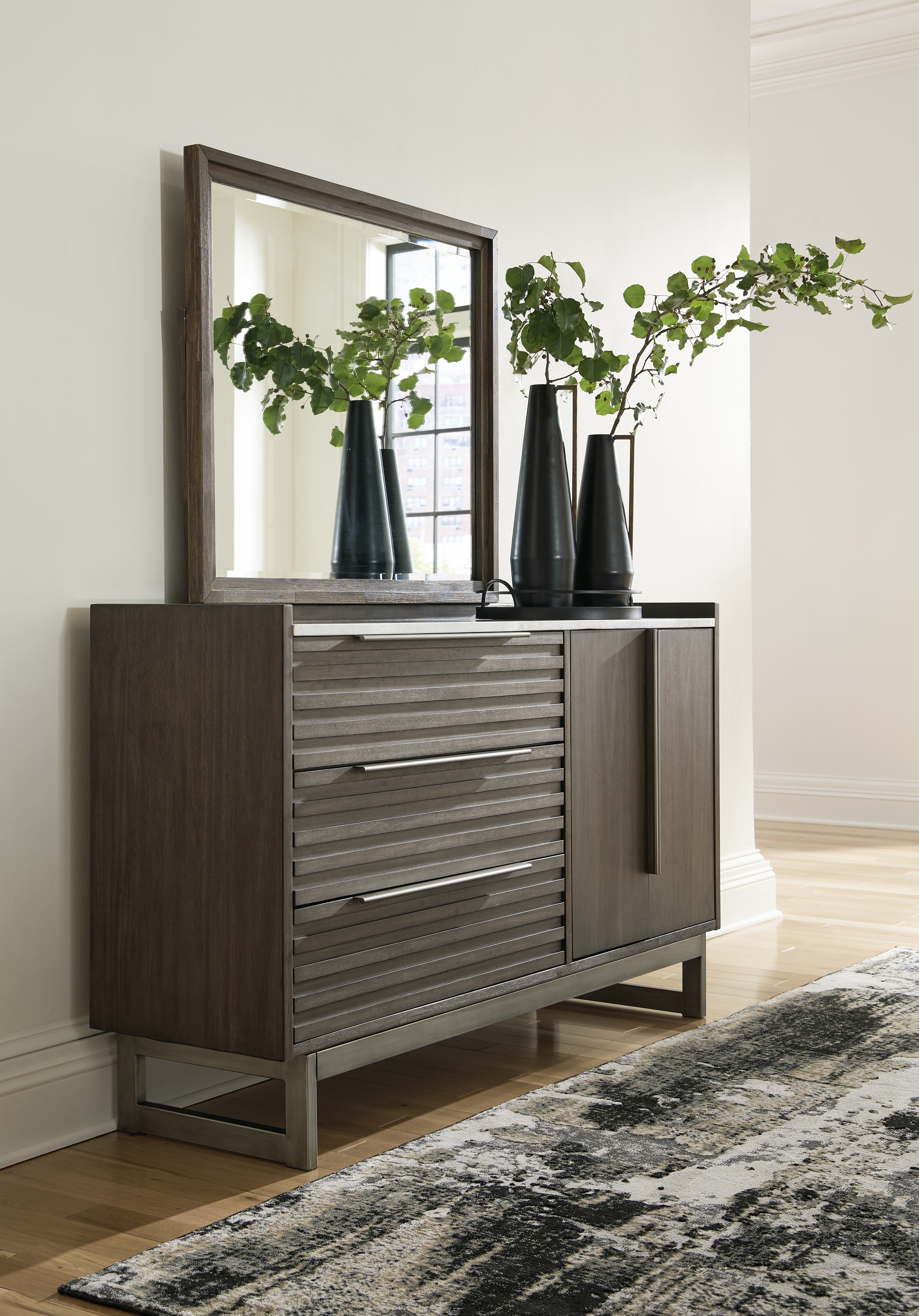 Arkenton - Dresser, Mirror - Grayish Brown