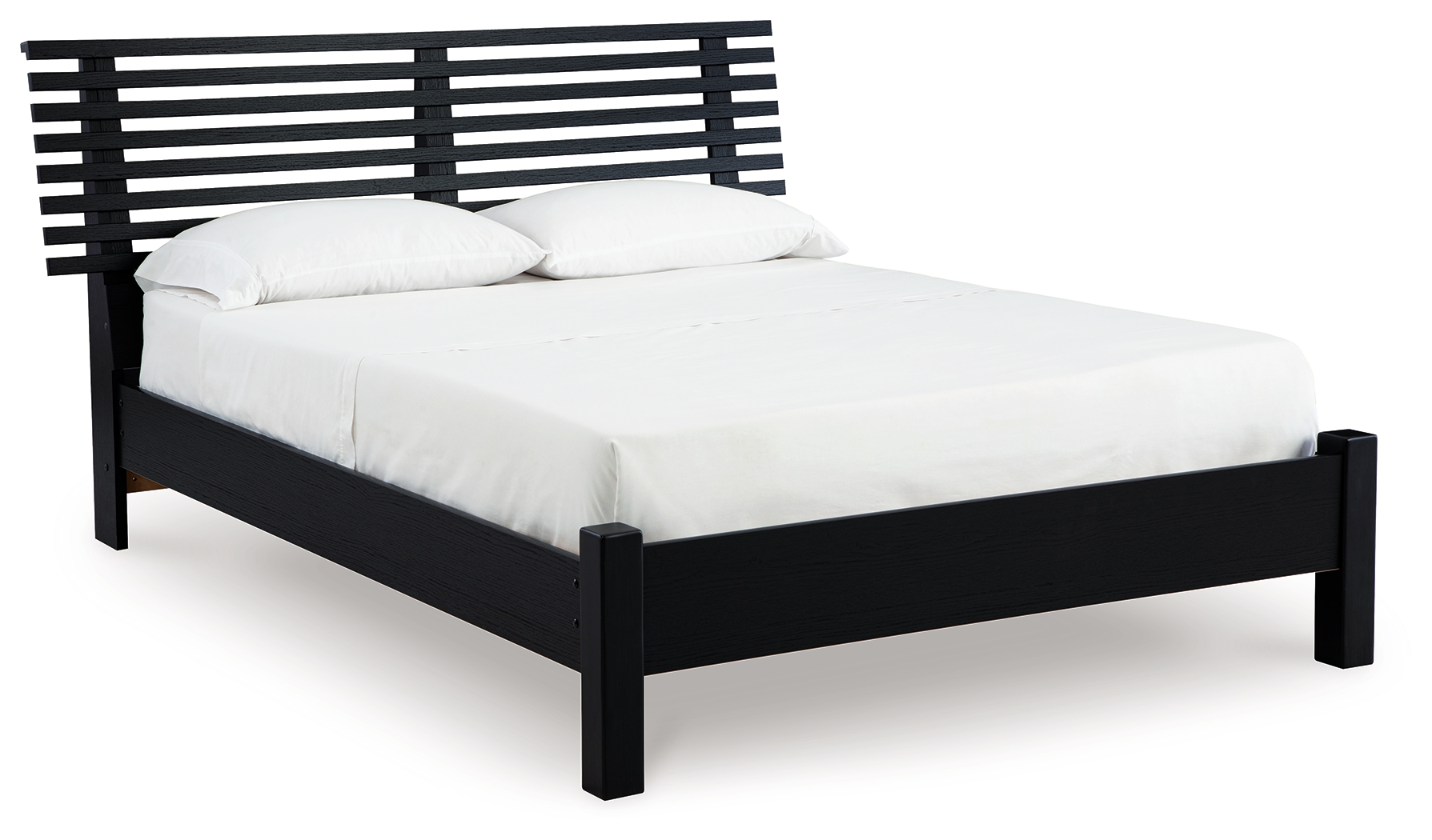 Danziar - Queen Slat Panel Bed With Low Footboard - Black