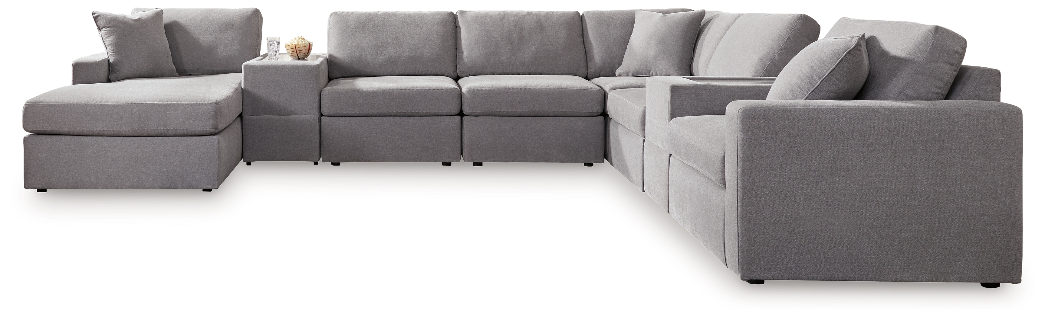 Modmax - 8-Piece Sectional With Laf Corner Chaise And Storage Consoles - Granite