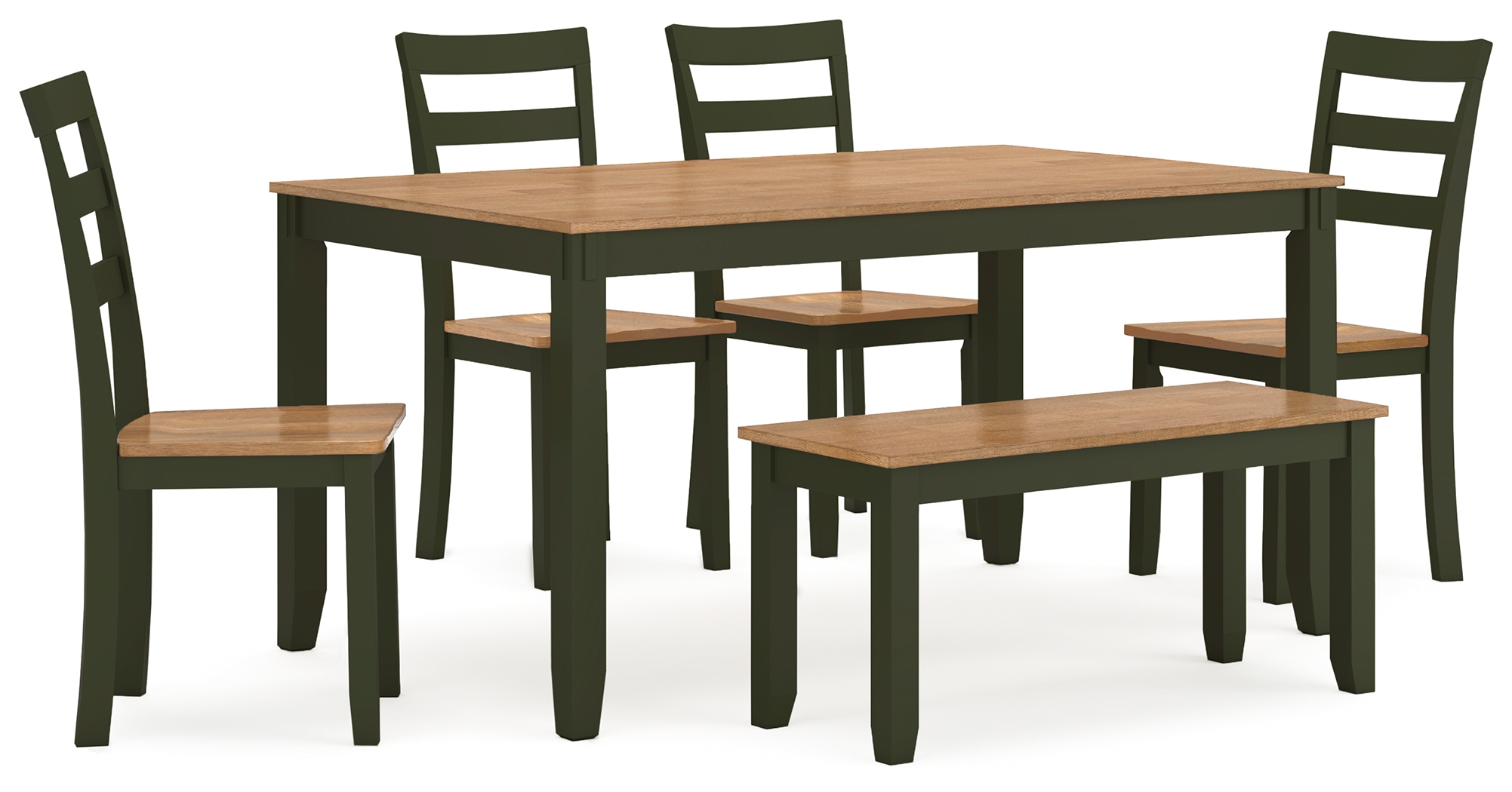 Gesthaven - Dining Room Table Set (Set of 6) - Natural / Green