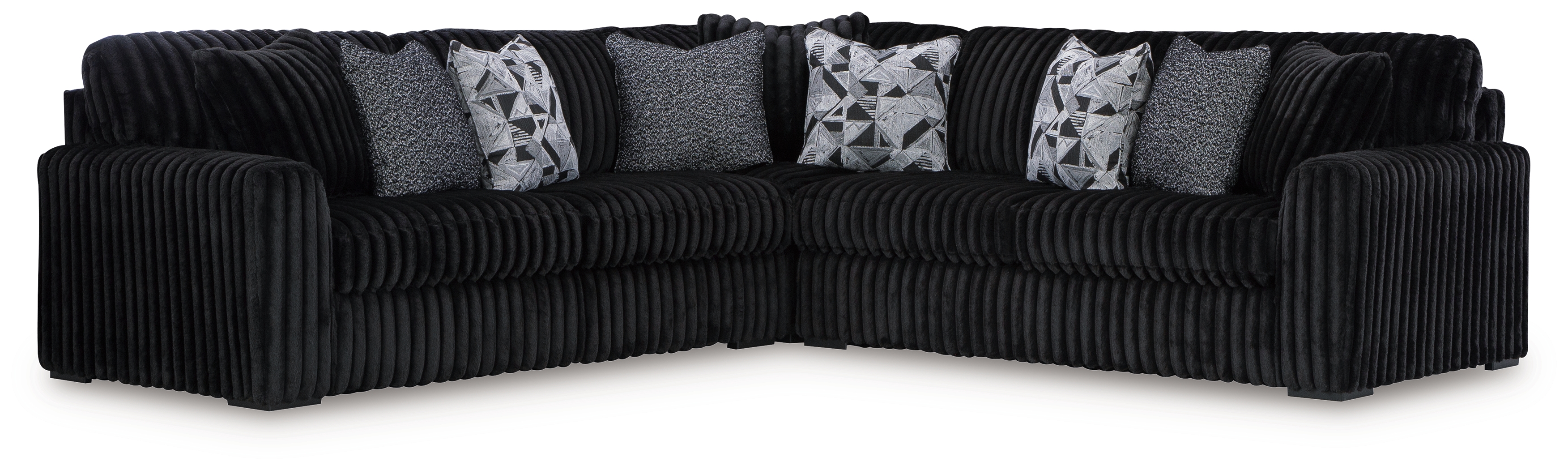 Midnight-Madness - 3-Piece Sectional - Onyx