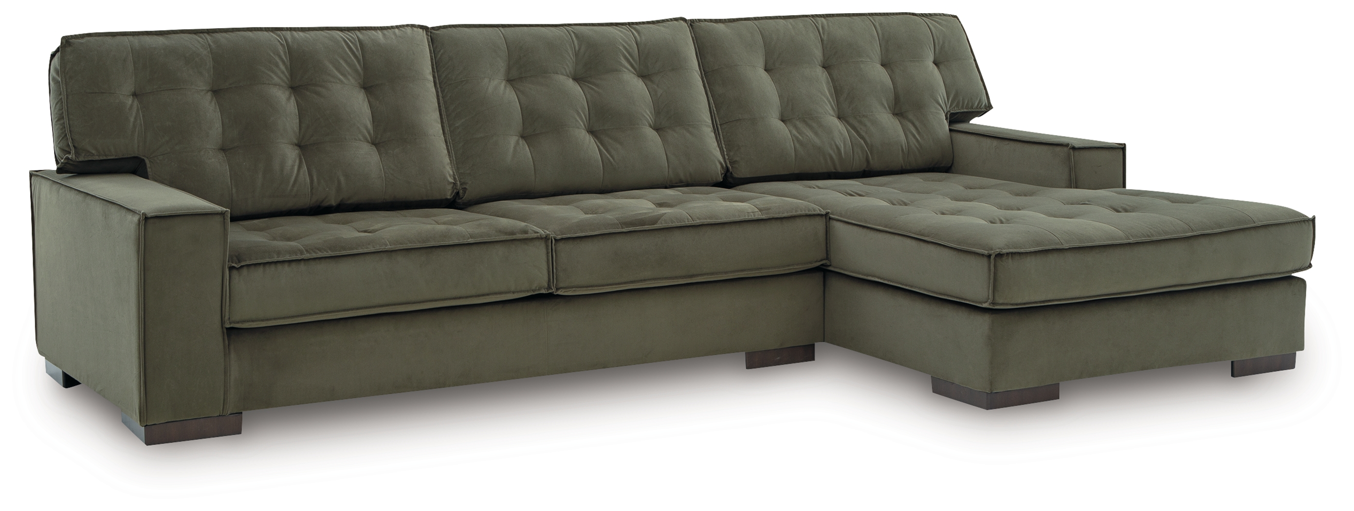 Caspian-Town - 2-Piece Sectional With RAF Corner Chaise - Olive