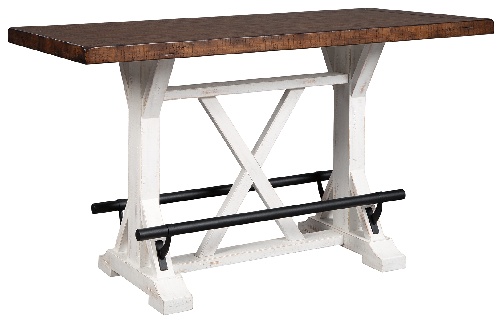 Valebeck - Rectangular Dining Room Counter Table - White / Brown