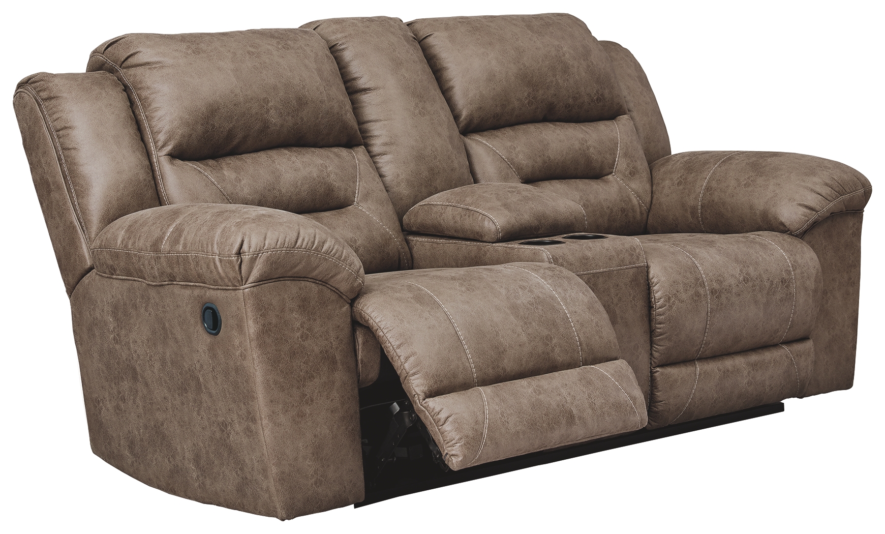 Stoneland - DBL Rec Loveseat w/Console - Light Brown