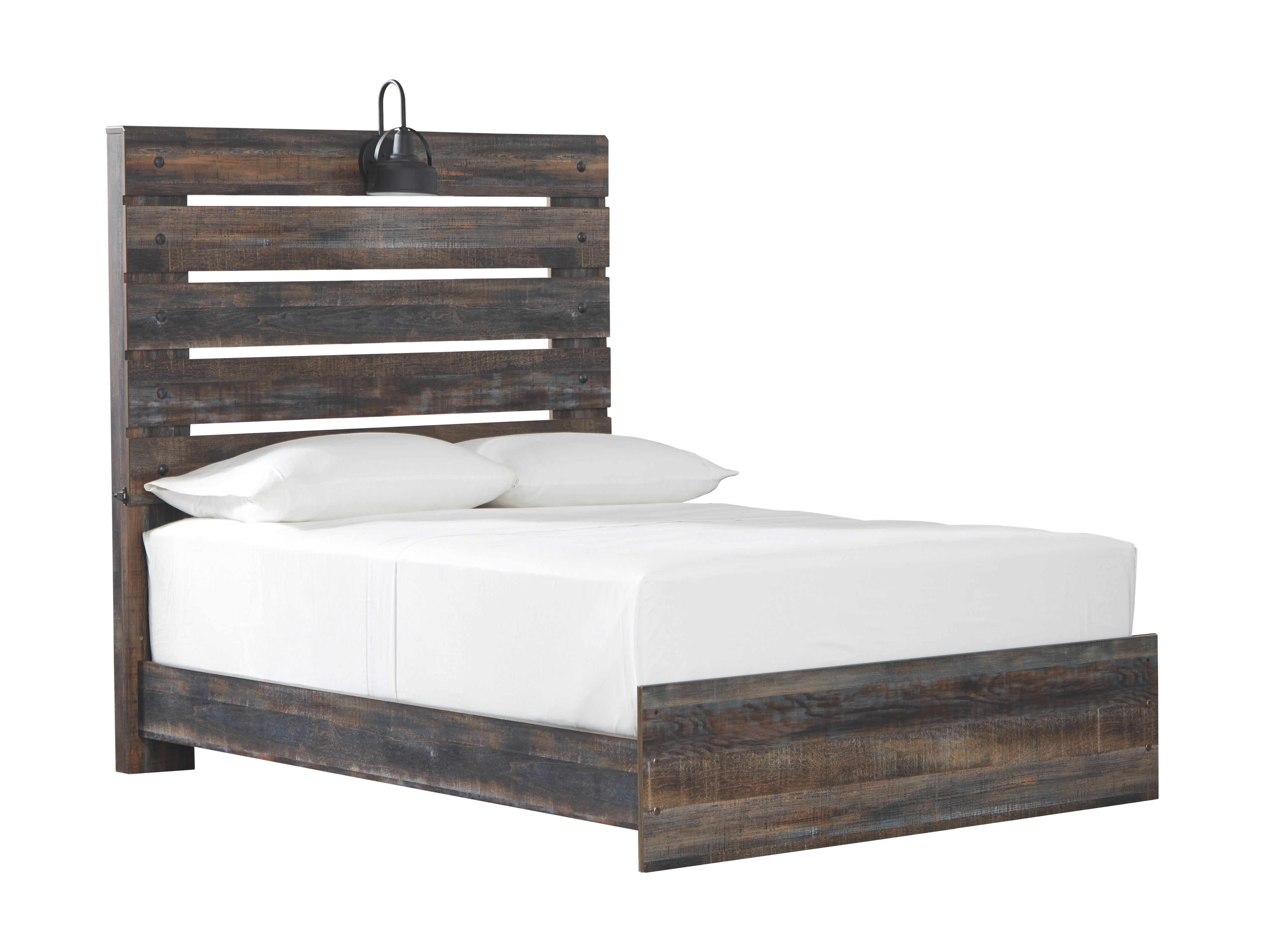 Drystan - Full Panel Bed - Brown / Beige
