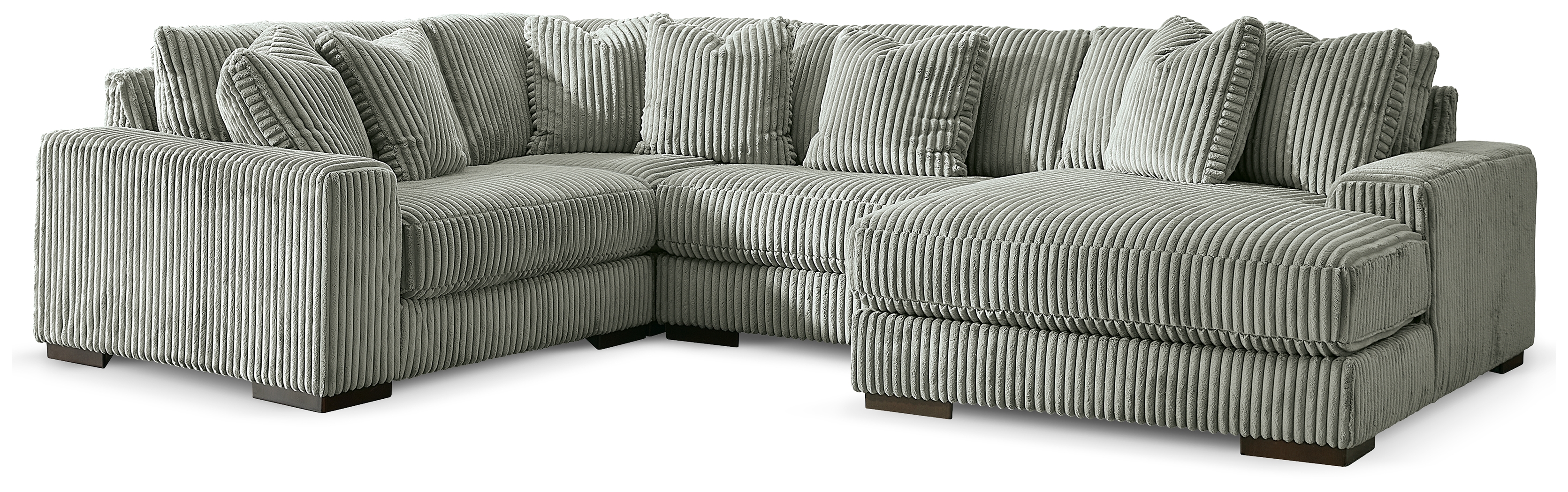 Lindyn - 4-Piece Sectional With RAF Corner Chaise - Fog