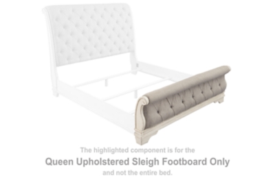 Realyn - Queen UPH Sleigh Footboard - White / Brown / Beige