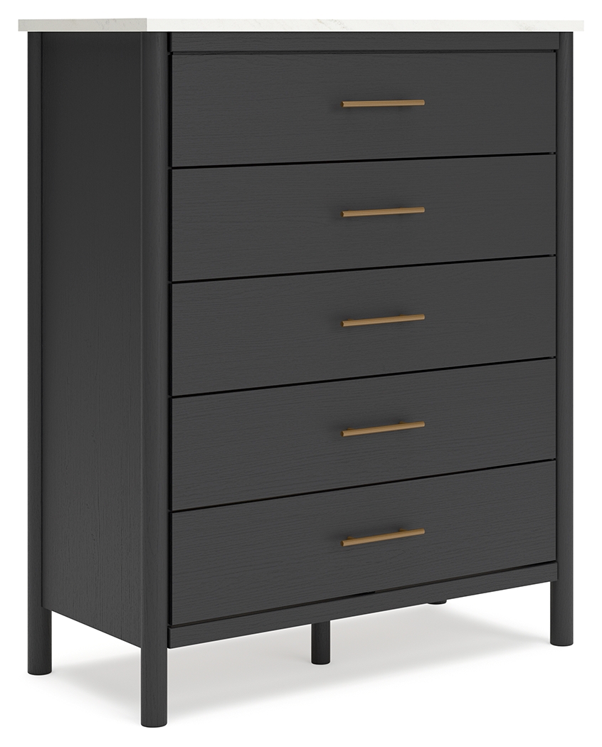 Cadmori - Five Drawer Wide Chest - Black / White
