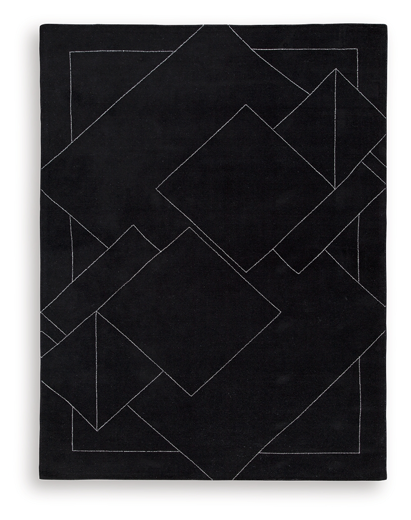 Marav - 8' x 10' Rug - Black / White