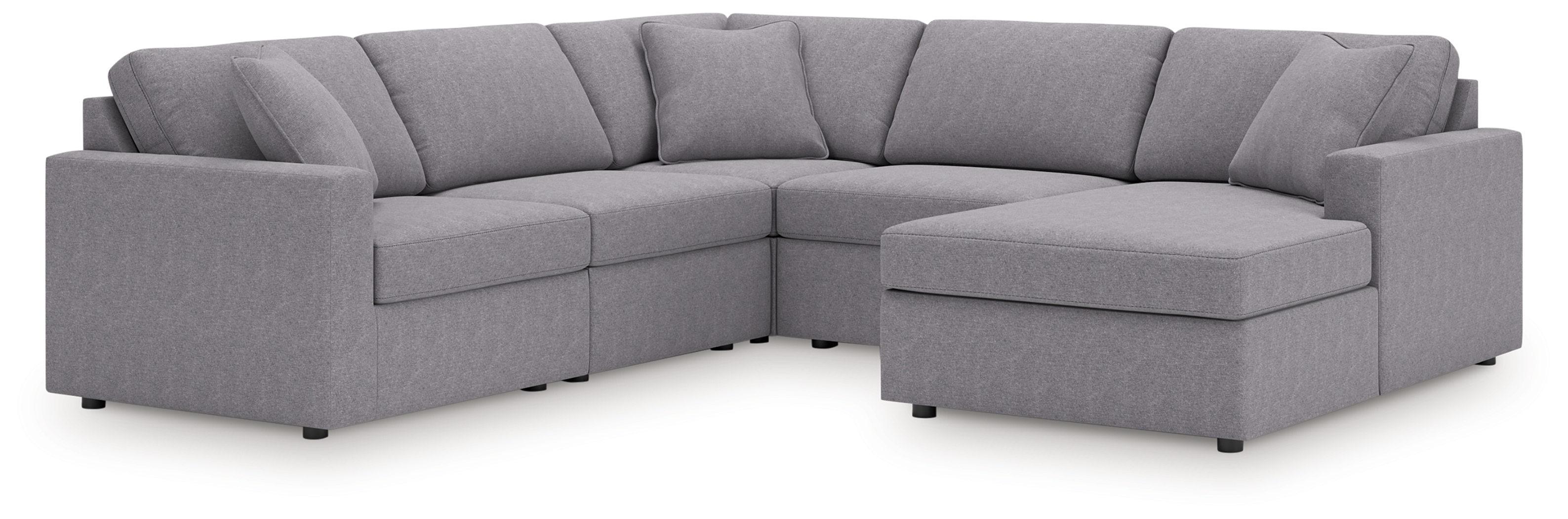 Modmax - 5-Piece Sectional With Raf Corner Chaise, With Laf Corner Chair - Granite