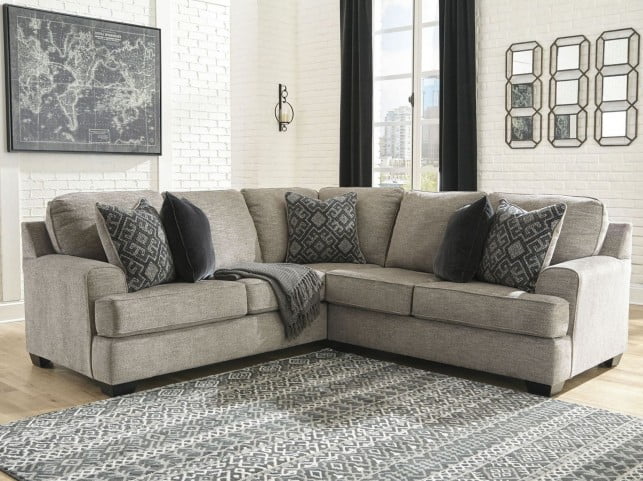 Bovarian - Left Arm Facing Sofa with Corner Wedge 2 Pc Sectional - Stone