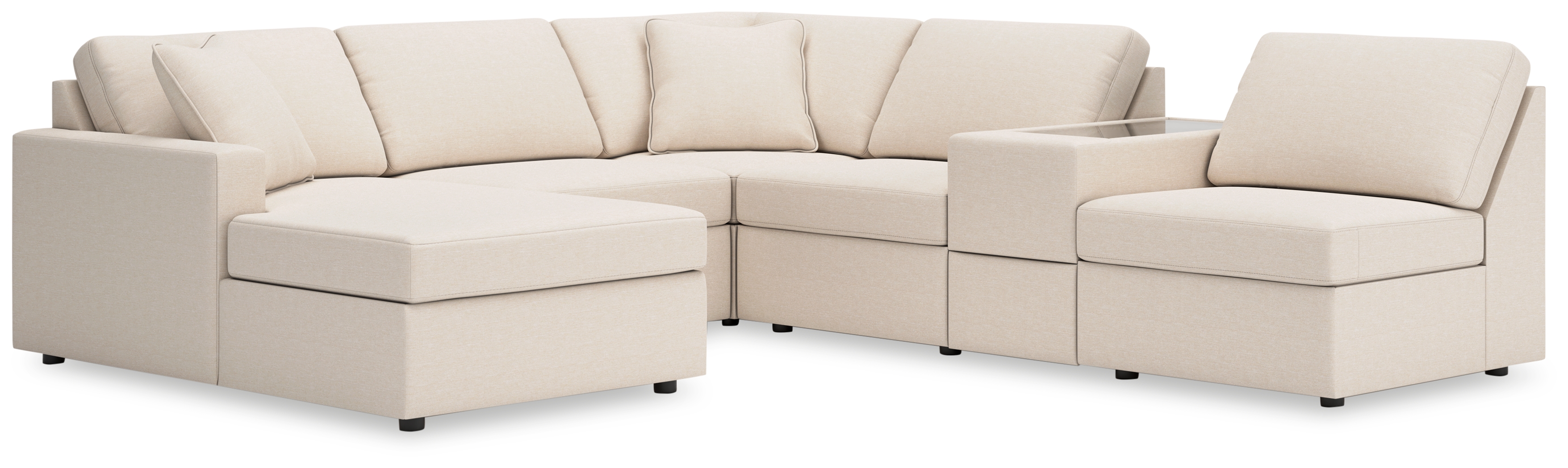 Modmax - 6-Piece Sectional With Laf Corner Chaise And Storage Console - Oyster