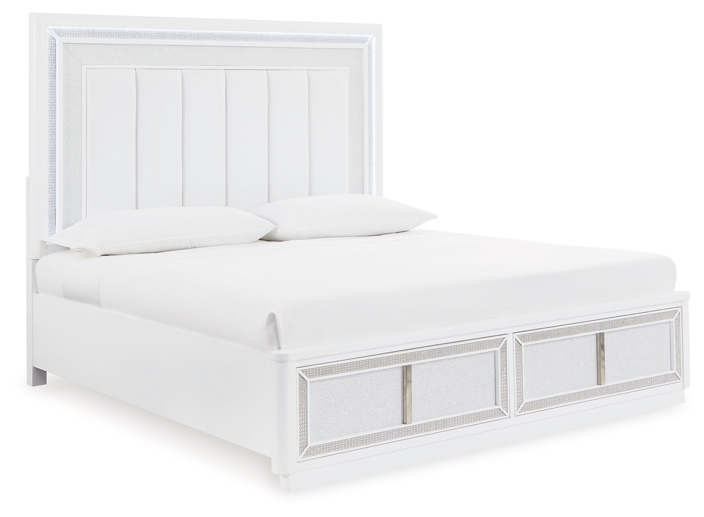 Chalanna - King Upholstered Storage Bed - White