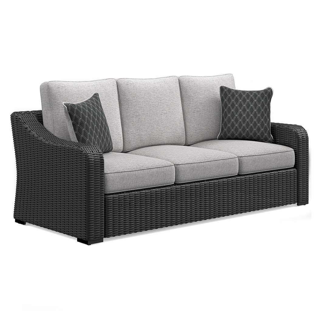 Beachcroft - Sofa With Cushion - Black / Light Gray