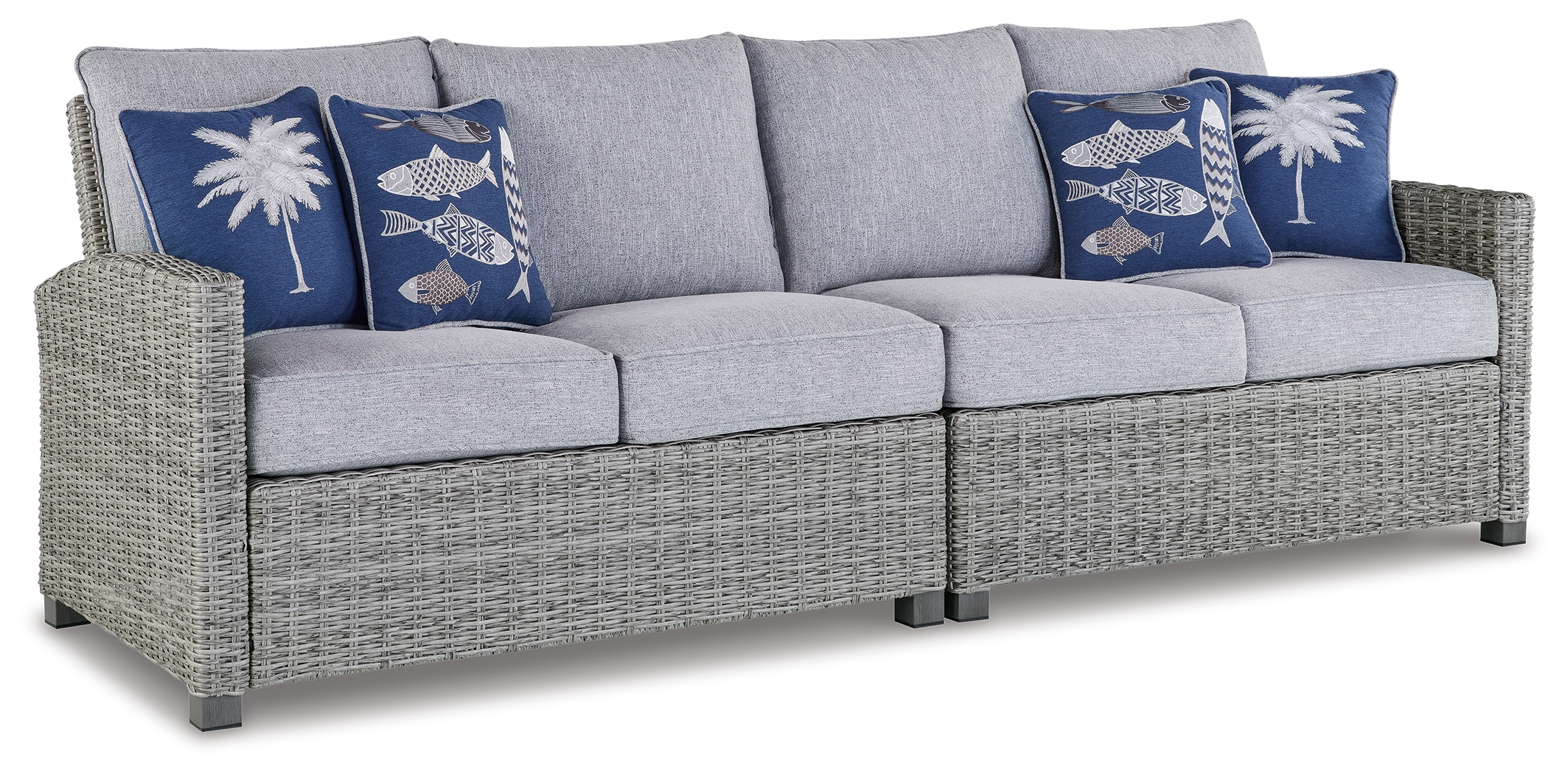 Naples Beach - RAF/LAF Loveseat w/Cush (Set of 2) - Light Gray