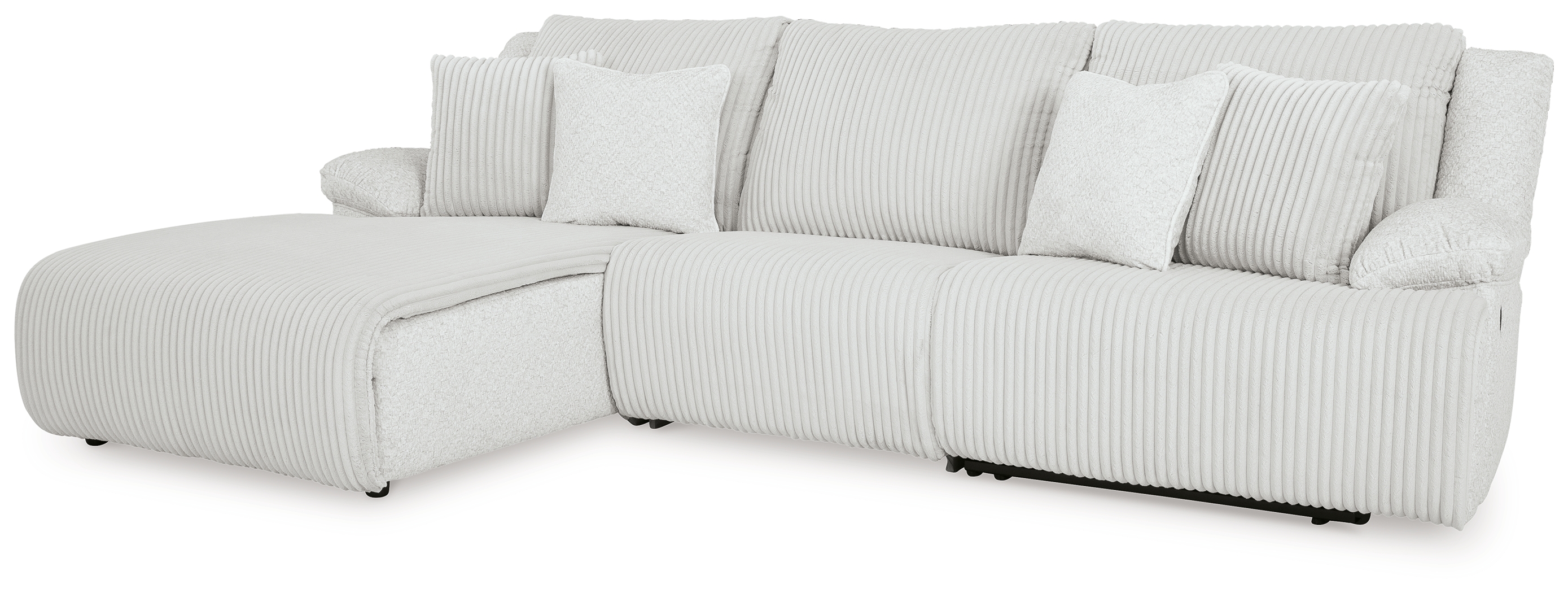 Top Tier - 3-Piece Reclining Sectional Sofa With Laf Press Back Chaise - Alloy
