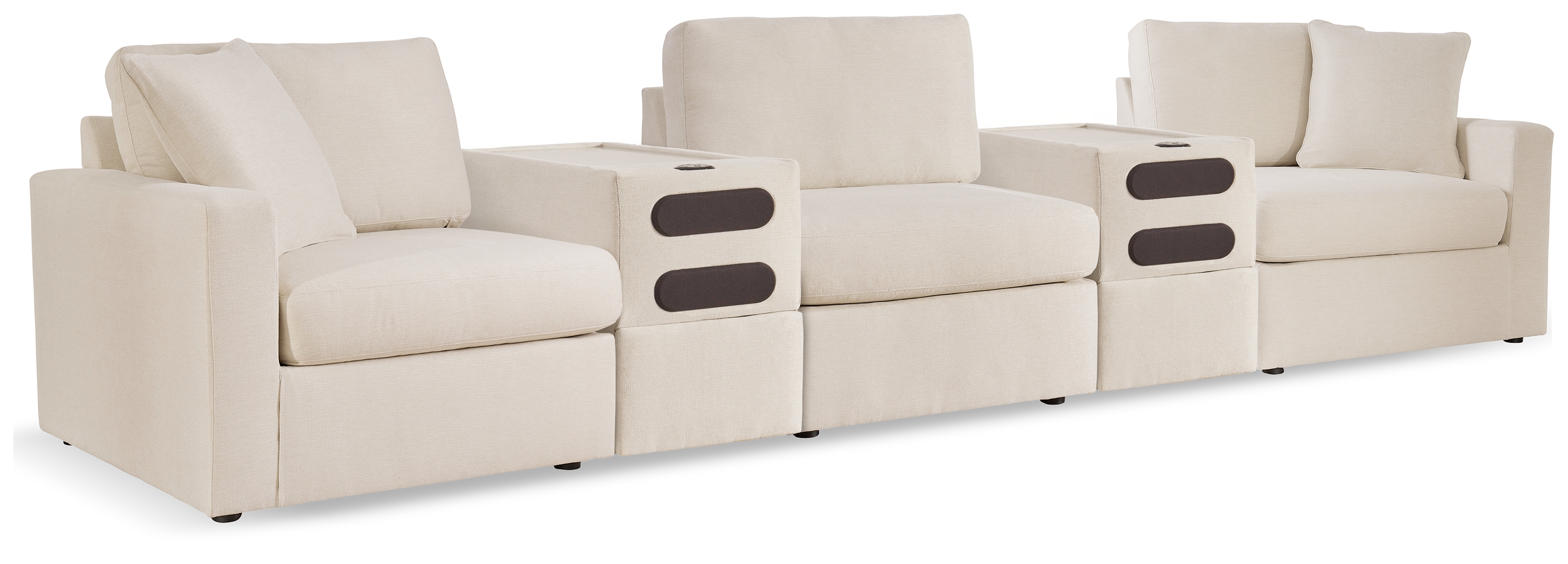 Modmax - 5-Piece Sectional With 2 Audio System Consoles - Oyster