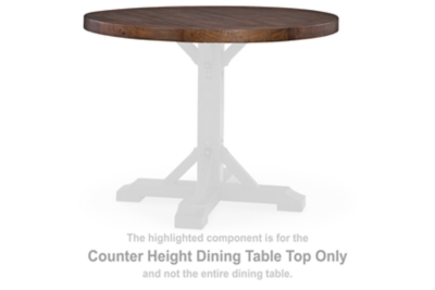 Valebeck - Round Drm Counter Table Top - Black / Brown