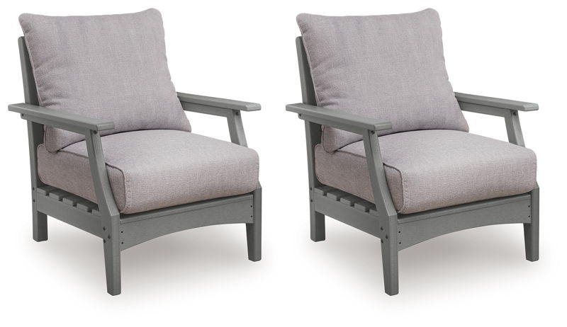Cove Beach - Lounge Chair With Cushion (Set of 2) - Gray