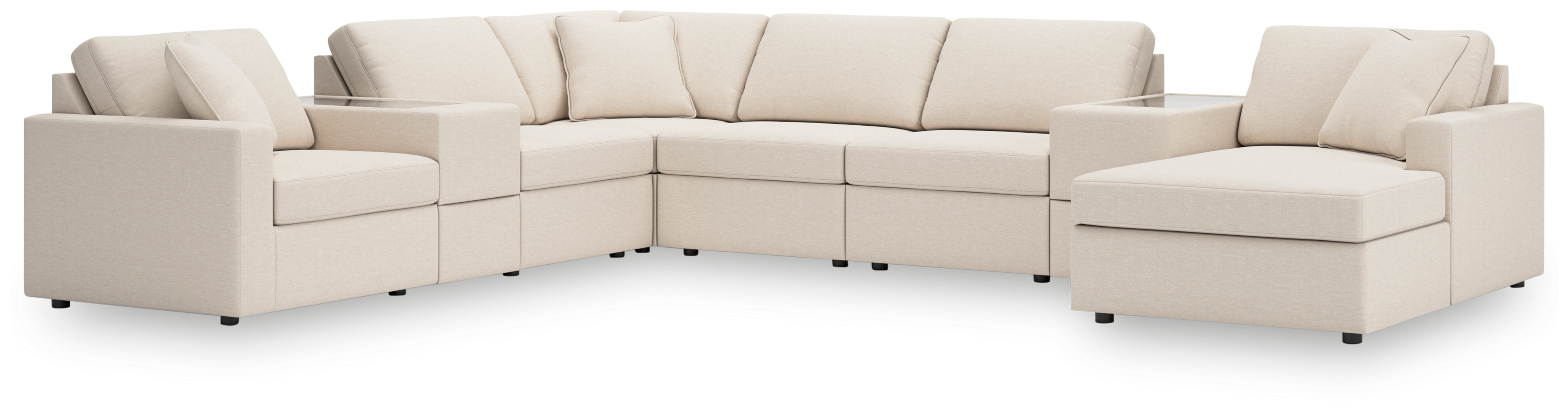 Modmax - 8-Piece Sectional With Raf Corner Chaise And Storage Consoles - Oyster