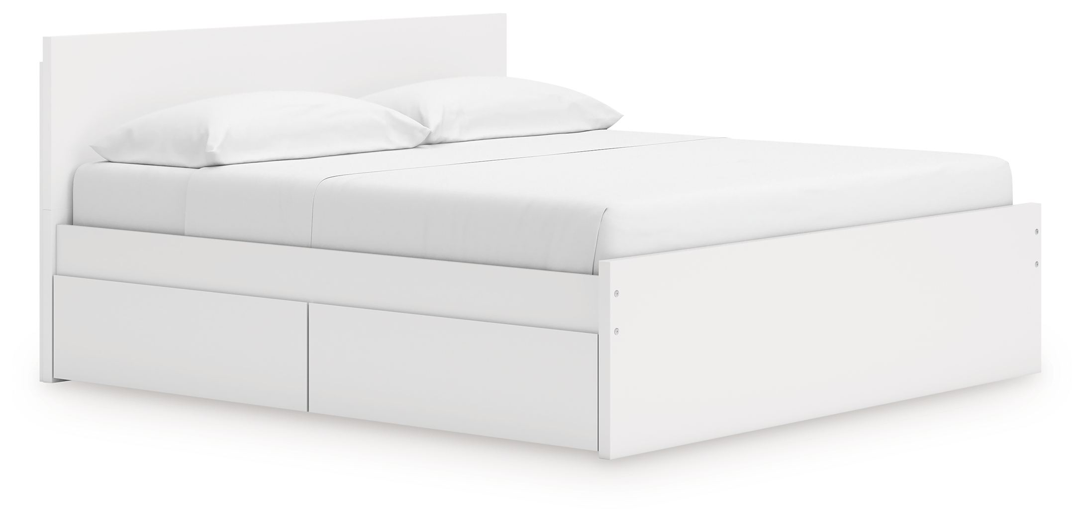Onita - King Panel Platform Bed With Storage - White