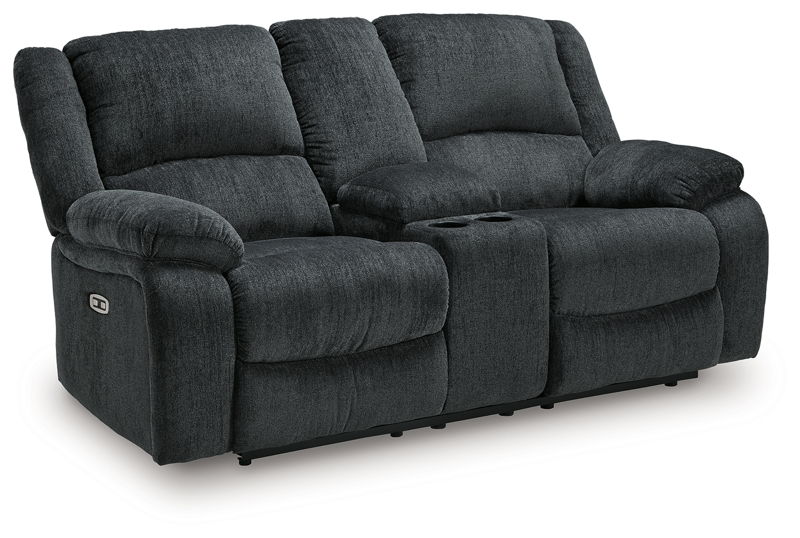 Draycoll - Dbl Rec Pwr Loveseat W/Console - Slate