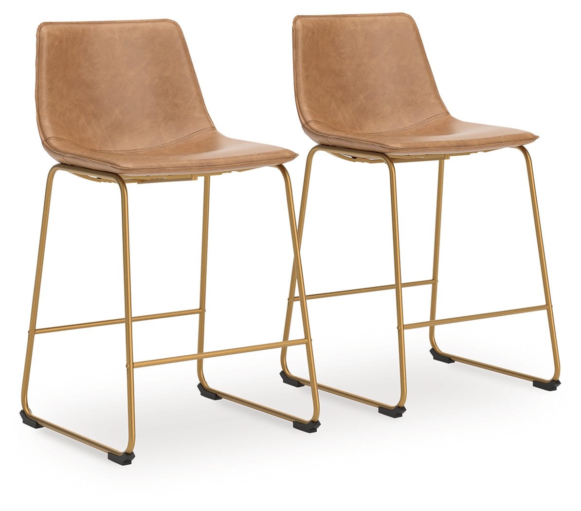 Ciabori - Tall Upholstered Barstool (Set of 2) - Toast / Gold