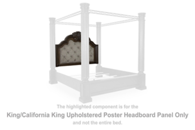 Maylee - King/California King Upholstered Poster Headboard Panel - Dark Brown