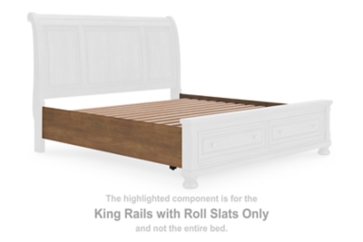Feddinger - King Rails With Roll Slats - Medium Brown